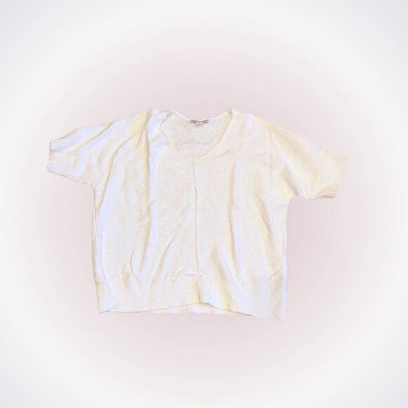 Coldwater Creek Cream Short Sleeve Sweater | Sz PM - Picture 1 of 5